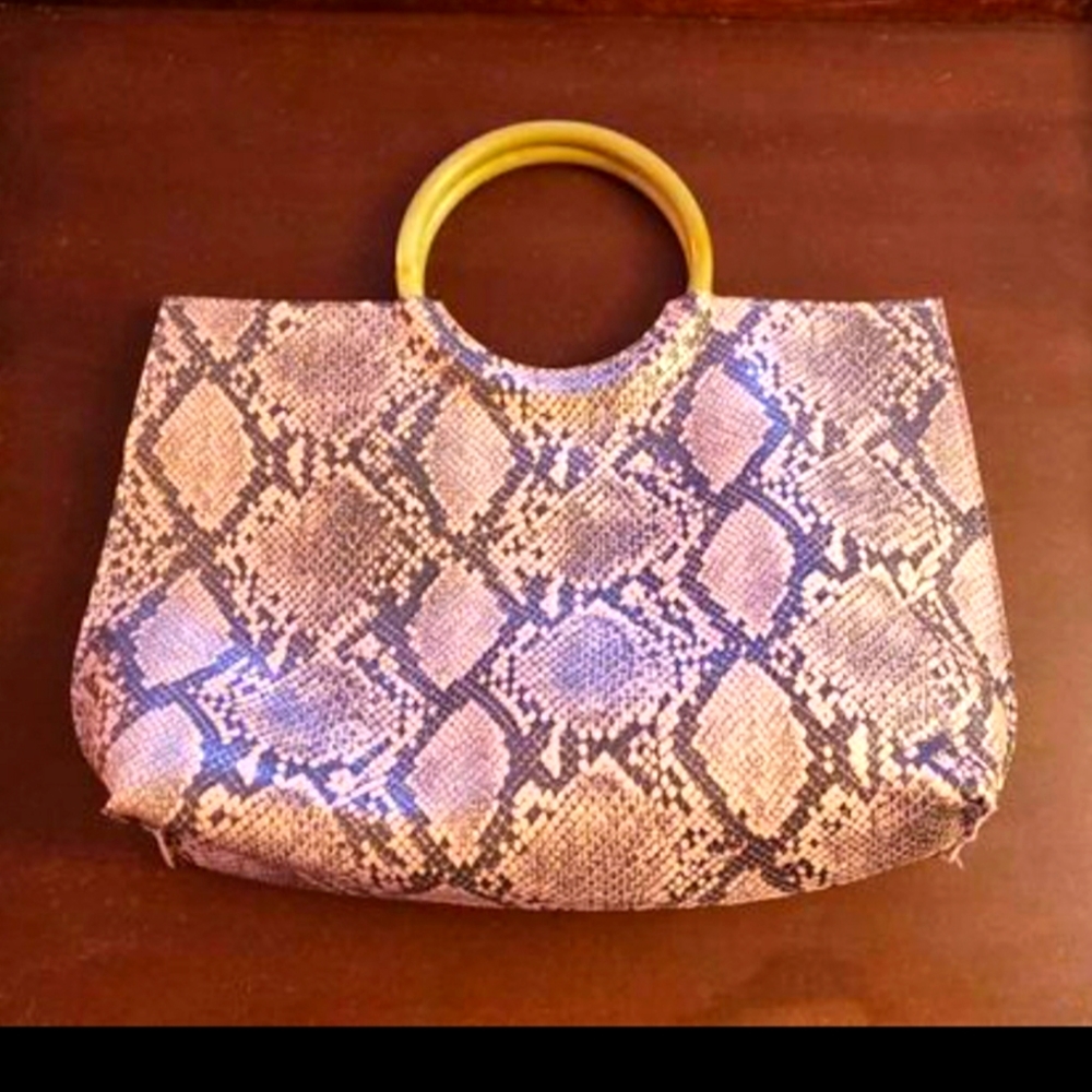 Pink Snakeskin Designed Handbag
